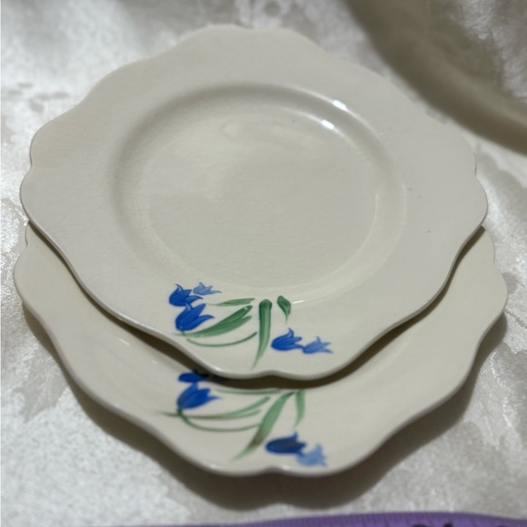 Vintage Set of 6 Hand Painting Luncheon Plates - Picture 5 of 7